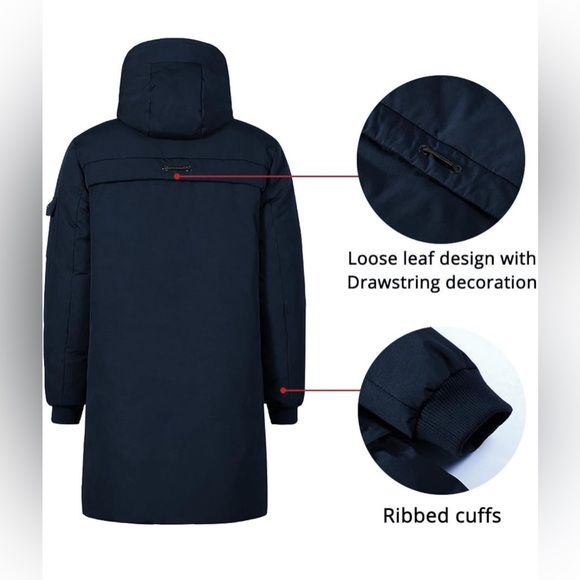 Men's Winter Coats Water & Windproof  Long Hooded Puffer Jacket * Brand … - Picture 2 of 7